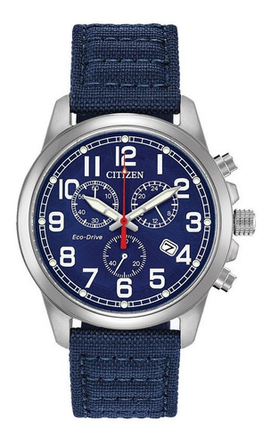 At0200-21l Reloj Citizen Chandler Military Eco Drive Azul