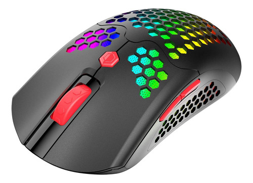 Mouse Gamer Pixart Honeycomb Rgb Light Blanco