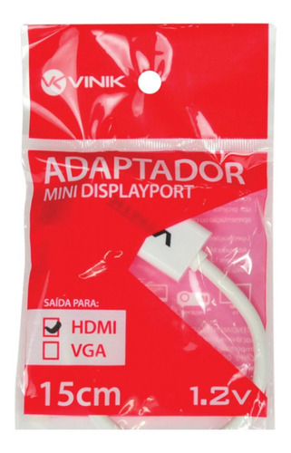 Pcyes Adaptador Mini Displayport Macho X Hdmi Femea 15cm Mdp-H15cm