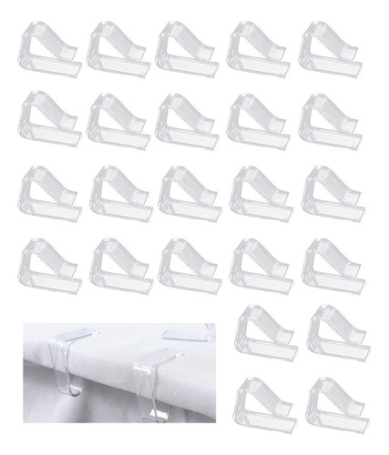 24 Clips Transparentes Para Mantel, Mantel De Plástico Para