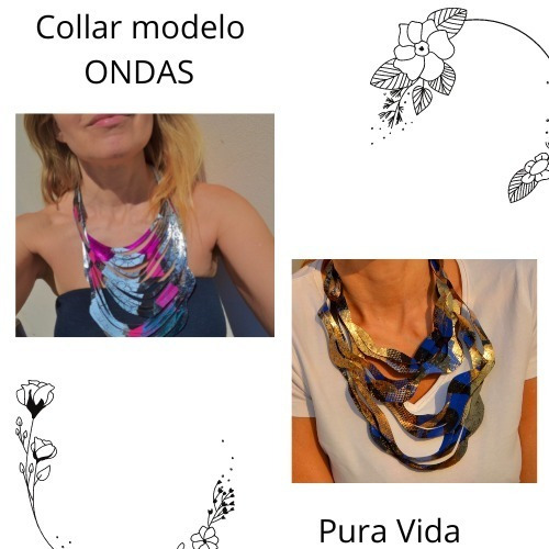 Imagen 5 de 5 de Pack: Collar Brazalete Aros, Diseño Argentino, Moda Urbana
