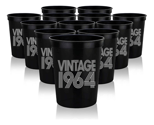 Copas Vintage De 1964 Para Cumpleaños 60 De 16 Oz, Juego De 