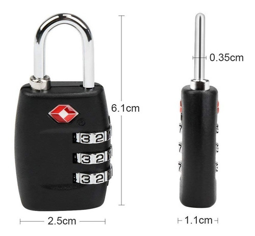 Candado Tsa Equipaje De Seguridad - Combinación De 3 Dígitos