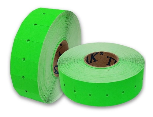 Etiquetas Verdes Fluorescentes 21x12 Mm Paq. C/ 10 Rollos