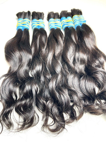 Cabelo Humano Ondulado Natural 35cm 50g Solto Mega Hair