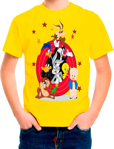 Polera Estampada 100% Algodón Niño Looney Tunes Exclusivo