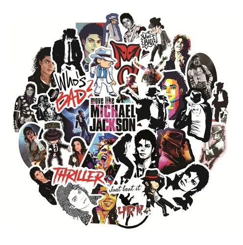 Michael Jackson Set De 50 Stickers / Calcomanias / Pegatinas