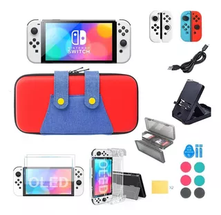 Kit De 25 Accesorios Funda Para Nintendo Switch Oled Estuche