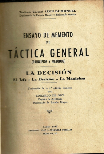 La Artilleria Tactica General Principios Y Metodos Memento