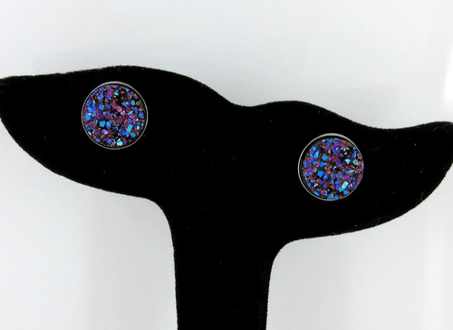 Pendientes De Espárragos De Piedra Druzy Falso De Hema...