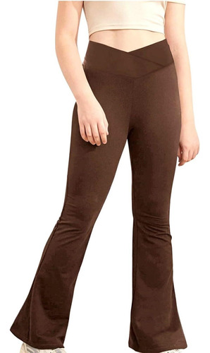 Pantalones Acampanados De Cintura Alta Para Niñas, Leggings