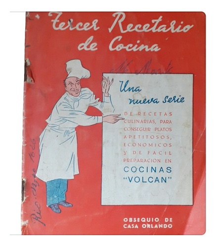 Antiguo Recetario De Cocina - Cocinas Volcan 1942