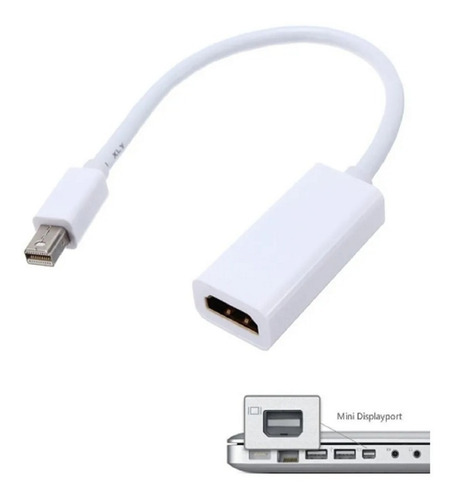 Imagen 1 de 3 de Adaptador Mini Displayport A Hdmi Hembra Minidisplayport