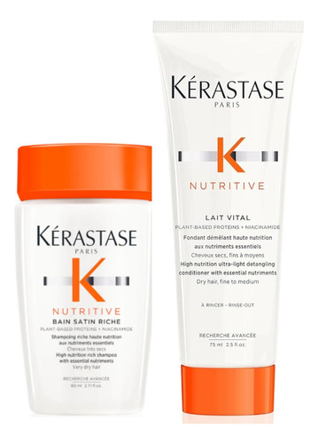 Kérastase Bain Satin Riche Kit 80ml + 75ml Lait Vital