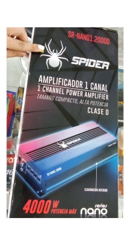 Amplificador 1 Canal (4000w) Clase D Spider Sr-nano1200d