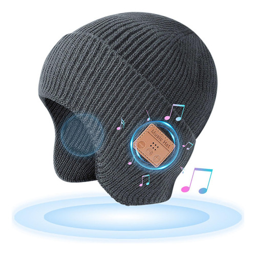 Gorro Tejido Beanie Con Auriculares Bluetooth 5 Recargables