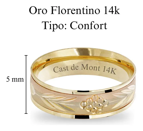 Argollas Matrimonio Abundancia 6mm Anillos Boda Oro Par! 14k