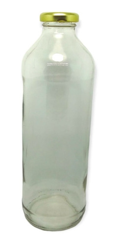 Imagen 7 de 10 de Frasco Vidrio Botella Jugo 910 Cc Boca Ancha T/metal Pack X5