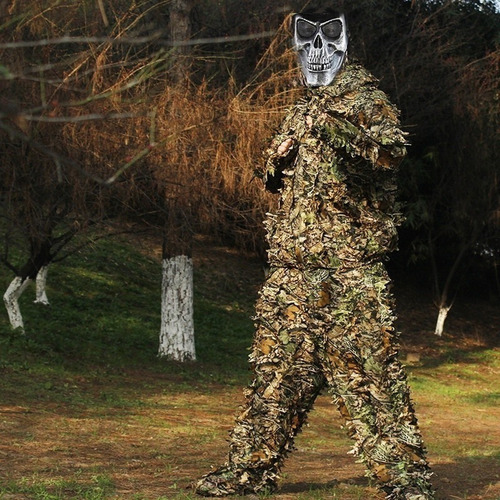 Imagem 5 de 7 de Roupa Ghillie Camuflada Airsoft Paintball 3d Mato Com Capuz