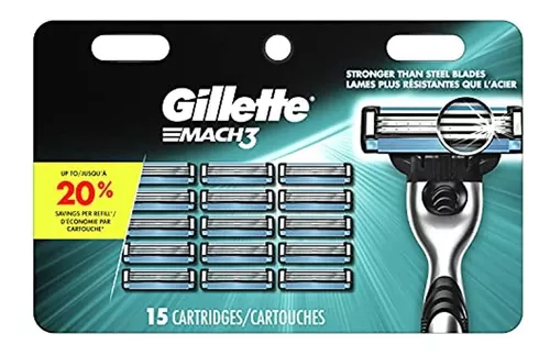 Gillette Mach3 Maquinilla de afeitar para hombres, 1 mango de afeitar + 2  repuestos de cuchilla