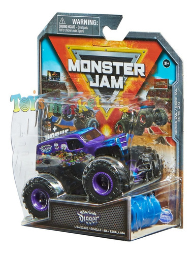 Imagen 1 de 2 de Monster Jam Camión De Metal Escala 1:64 Auto Monstruo Color Son Uva Digger