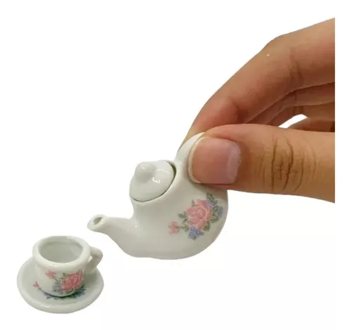 Mini Jogo de Chá de Porcelana - Loja de Las Folhas Bijouterias