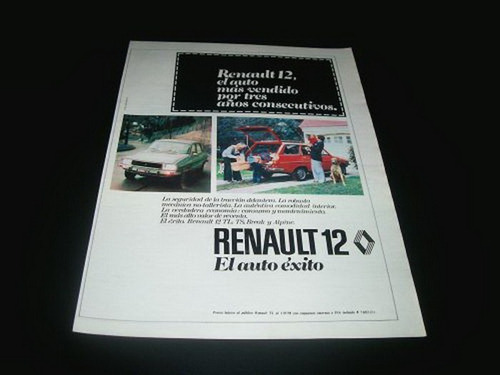 (pa024) Publicidad Clipping Renault 12 * 1978