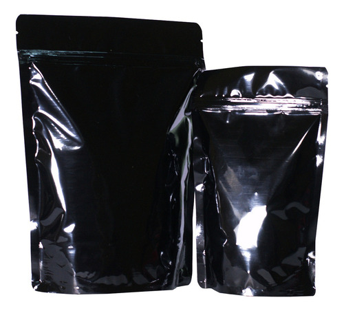 Stand Up Pouch Preto 100 Unidade 17x23,5 Fecho Zip