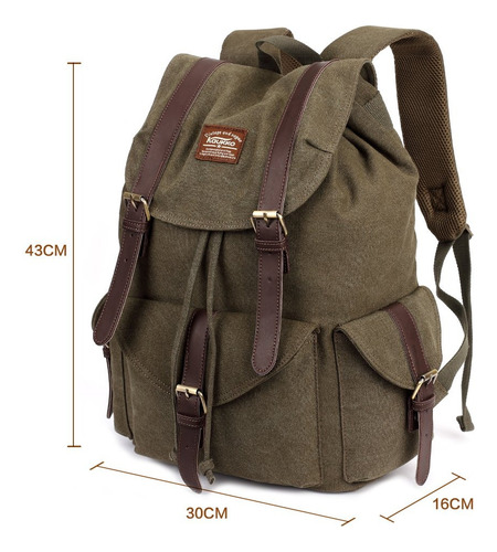 Mochila De Lona Vintage Kaukko Para Viajes Al Aire Libre