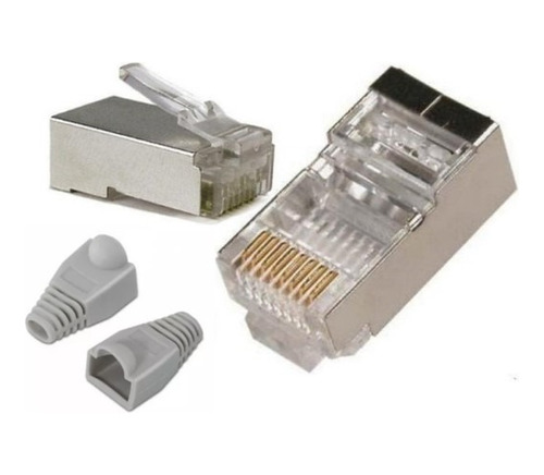 Pack 50 Rj45 Cat 6 Blindado + 50 Capuchones Factura