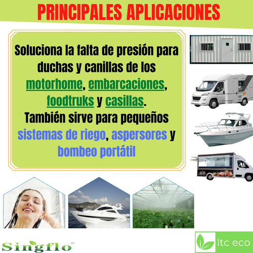 Imagen 2 de 9 de Bomba De Agua 12v 17 Lpm Presurizadora Motorhome Riego