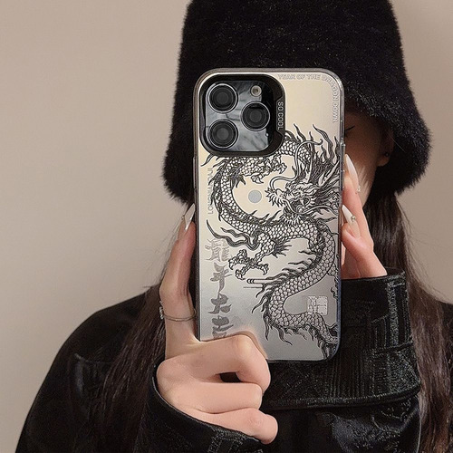 Capa De Telefone Fosca Com Dragão Chinês Para iPhone