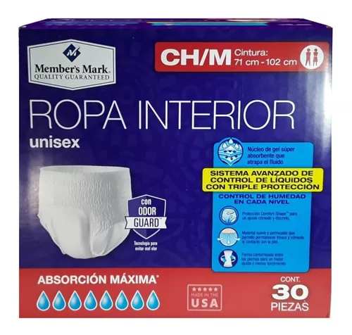 Pañales Adultos Hombre/mujer Member's Mark Usa Ch/med 30pzs