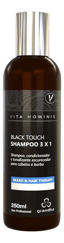 Shampoo Tonalizante Preto Gradual Grandha Black Touch 3 X 1