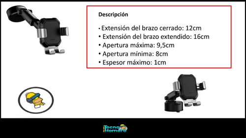 Soporte De Celular Auto Sopapa Extensible Universal / Baseus