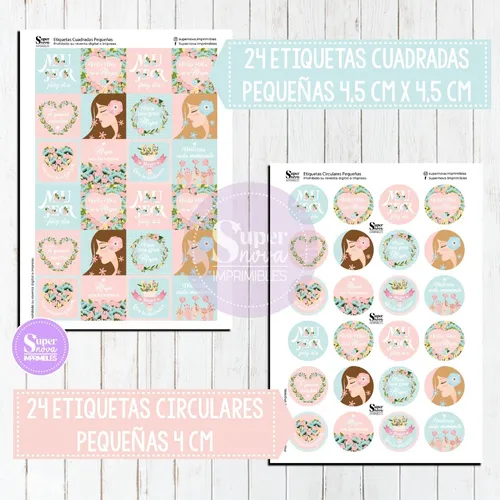 Kit Imprimible Día De La Mujer Lovely Tags Etiquetas Sticker