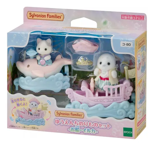 Sylvanian Families 80 Bebé Foca Y Ratón Con Barco Y Delfín