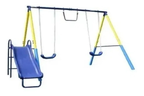 Set Exterior Para Niños De 2 Columpios Trapecio Resbaladi Em