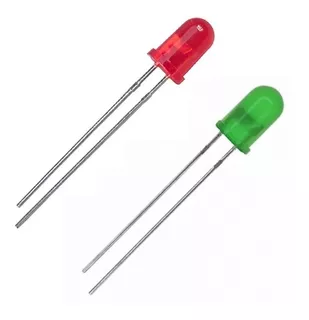 Kit 25 Led Vermelho 25 Verde 5mm Difuso Arduino Eletronica Cor da luz Verde e Vermelho