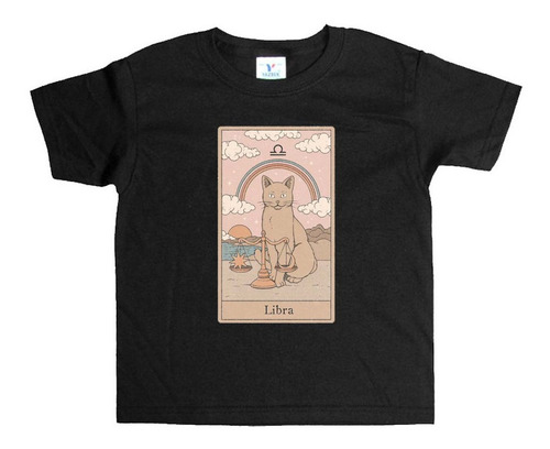 Remera Negra Niños Esoterismo Tarot Bruja R73