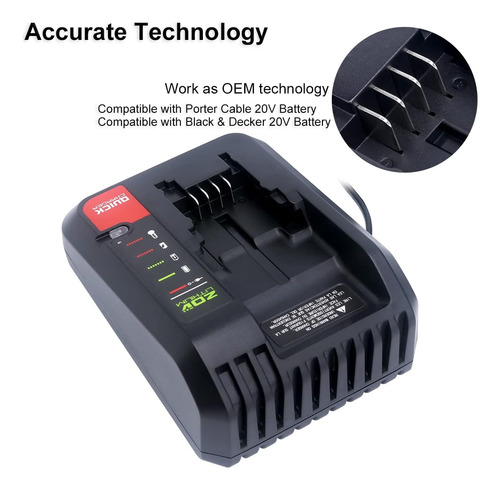 Cargador De Batería De Litio De 20 V Max Compatible Con Bate
