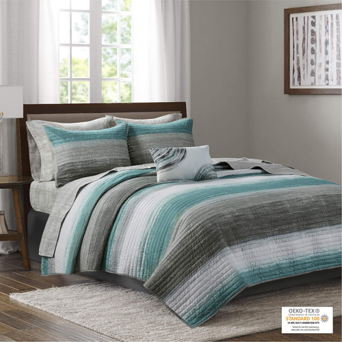 Edredón Reversible Con Sábanas Y Almohada Decorativa Queen