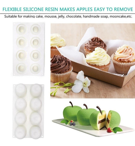 Molde De Silicona Para Tarta De Manzana, 3d, Para Fondant, P