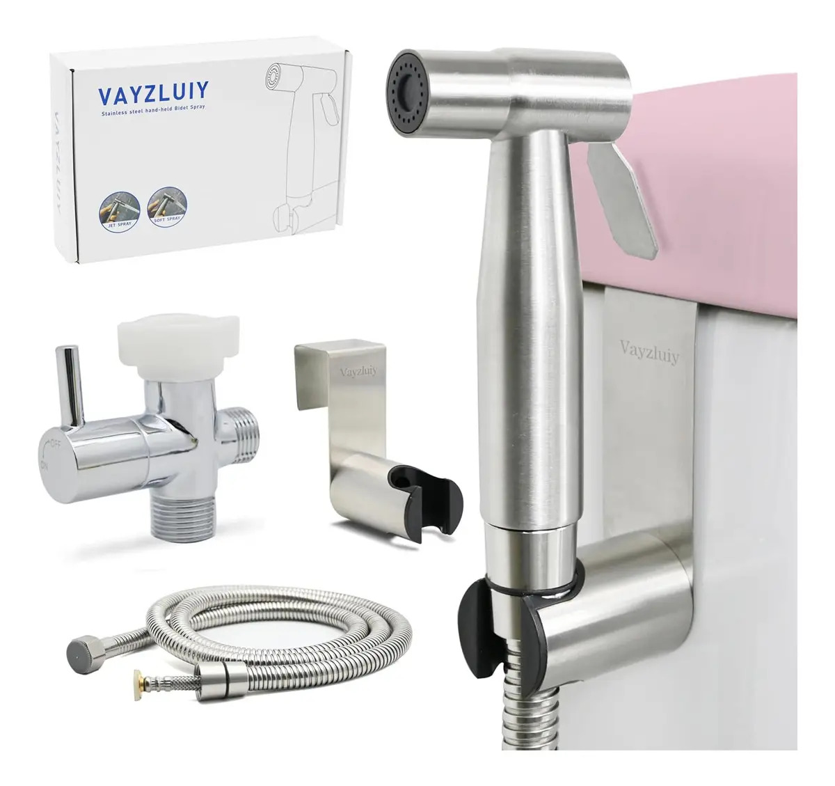 Rociador De Bidet Portátil, Acero Inoxidable, Ajustable, 1