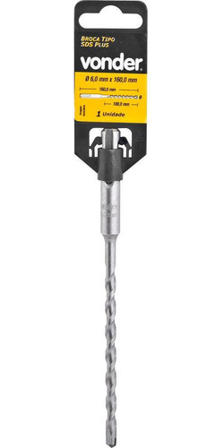 Broca Sds Plus 13,00x100x160mm 2 Cortes - Vonder