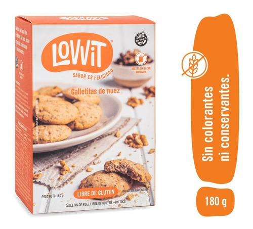 Imagen 1 de 9 de Galletitas Hgn Lovvit Sabor Nuez X 180g Sin Tacc