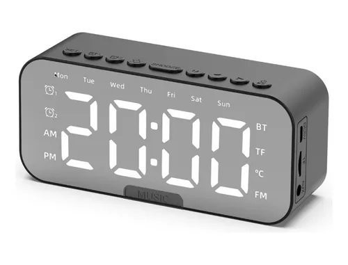 Parlante Radio Portatil Despertador Alarma Bluetooth Reloj