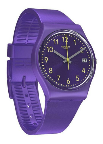 Reloj Swatch Mujer Purplazing Gv402 Silicona Sumergible 30 M Color de la malla Violeta Color del bisel Violeta Color del fondo Violeta