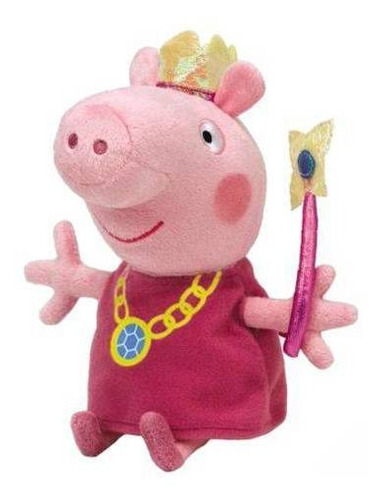 Imagem 1 de 3 de Peppa Pig Pelúcia 20cm Varinha E Coroa Princesa Original Dtc