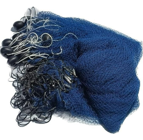 Arrastão Malha 25mm Tanque Rio Carpa 10mt C/funil 3m Alt Azul
